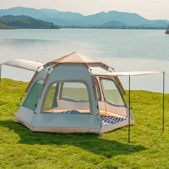 YOUSKY Camping Stan Vonkajšie Šesťhranné Pribrala Plne Automatické Stan Prenosné Stan Cestovné Rainproof Camping Stan