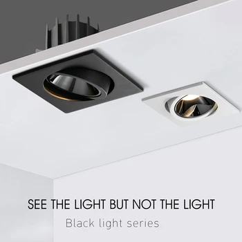 Zapustené Anti-glare LED Downlight 7W 12W Námestie Stmievateľné AC85-265V Stropné Svietidlo Bodové Svetlo Domov Obývacia Izba, Spálňa Osvetlenie