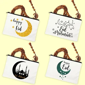 Šťastný Eid Tlač Eid Korálky Skladovanie Taška Ramadánu Darčeková Kozmetická Taštička Cestovné Toaletné Potreby Organizátor Žena Make-Up Tašky Najlepšie Eid Dary