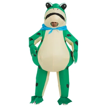 Žaba Nafukovacie Halloween Kostýmy Zelená Žaba Nafukovacie Kostým Party-Láskavosť, Žabiak Zdobiť Vyhodiť Oblek pre Dospelých